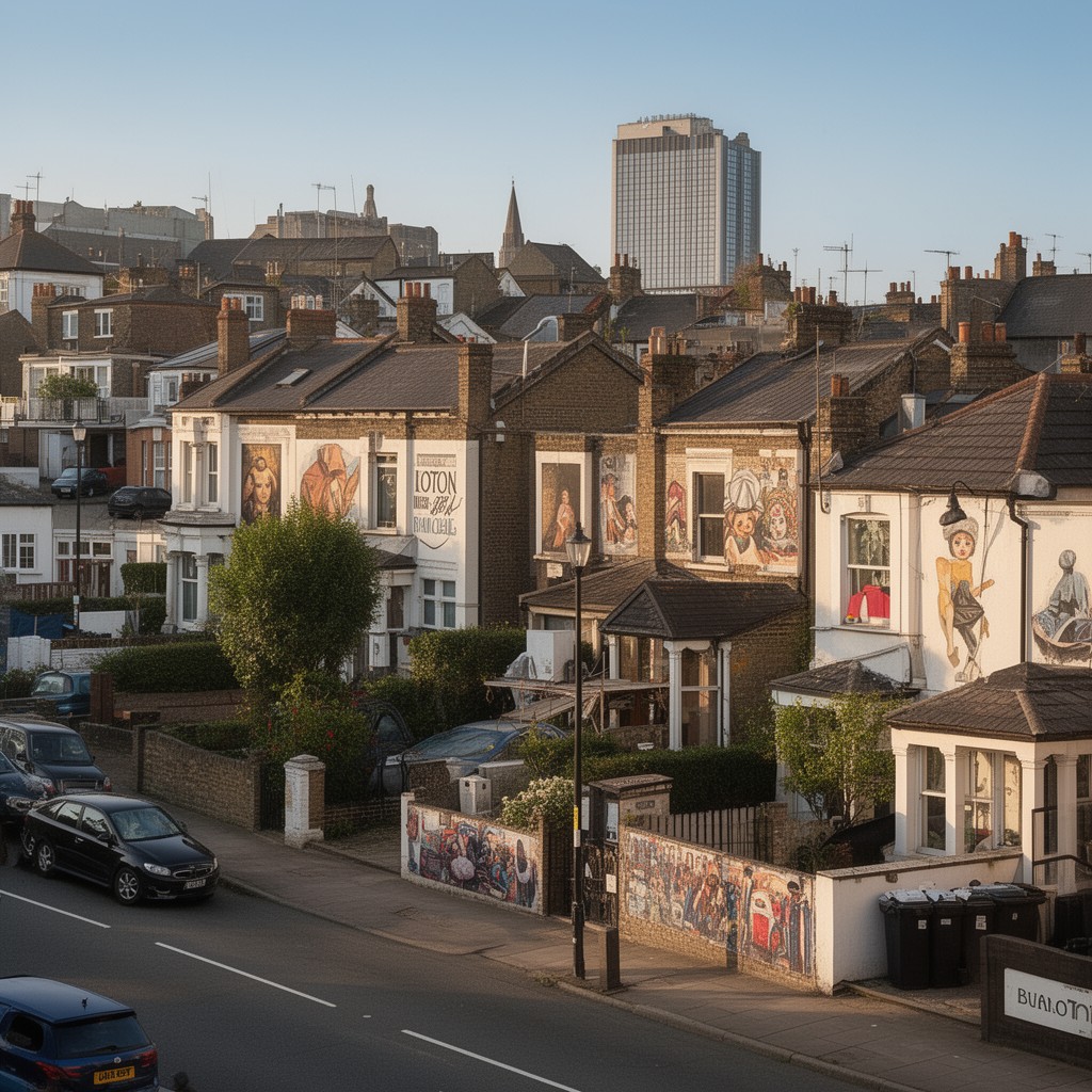 AI-generated illustration of Leytonstone, London, England