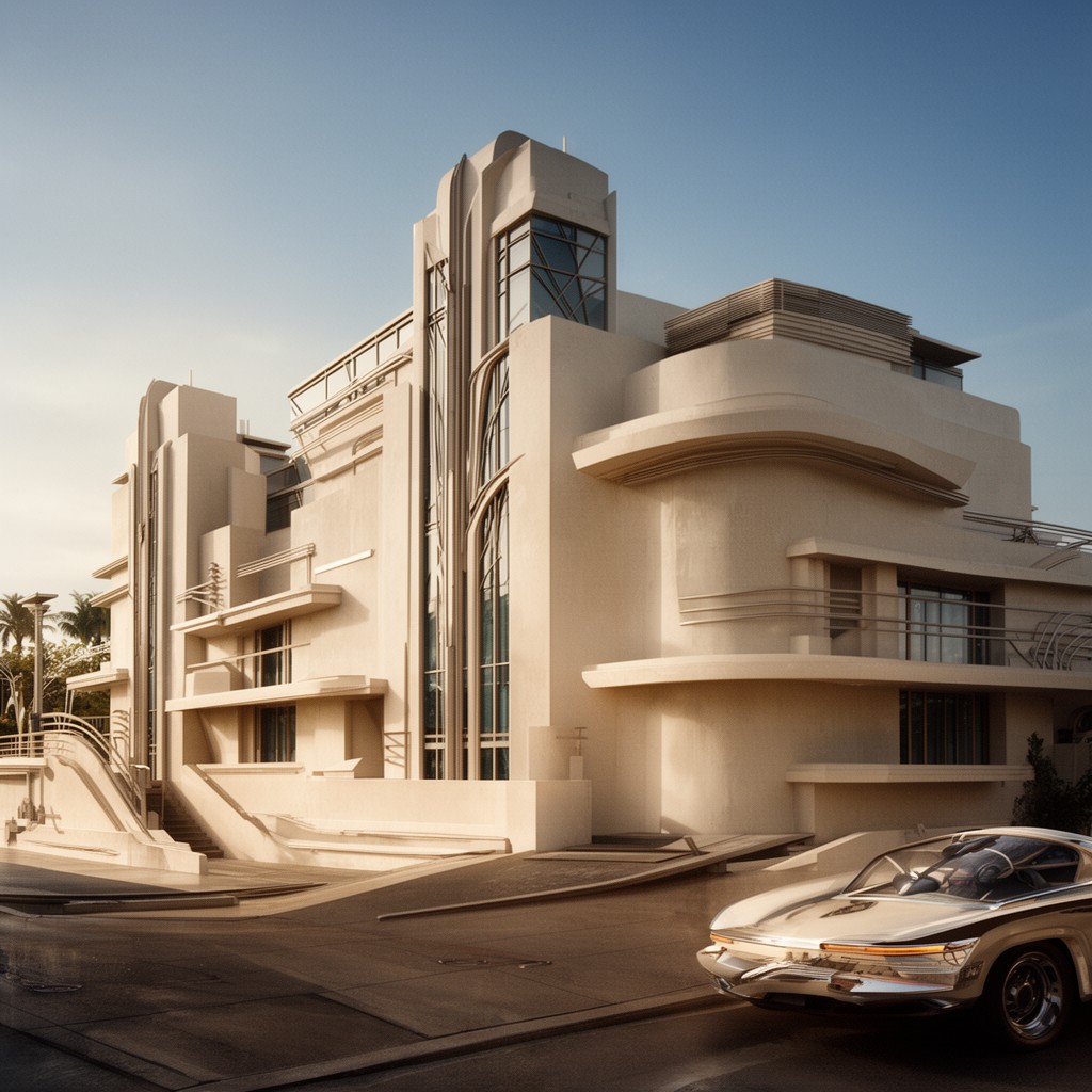 AI-generated illustration of Streamline Moderne