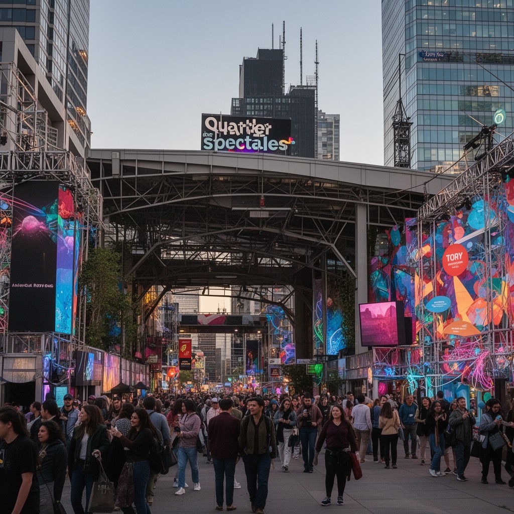 AI-generated illustration of Quartier des Spectacles