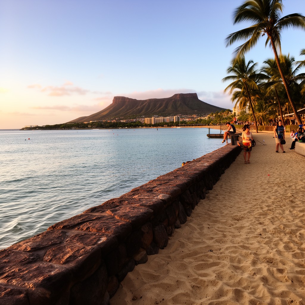 AI-generated illustration of Kuhio Beach