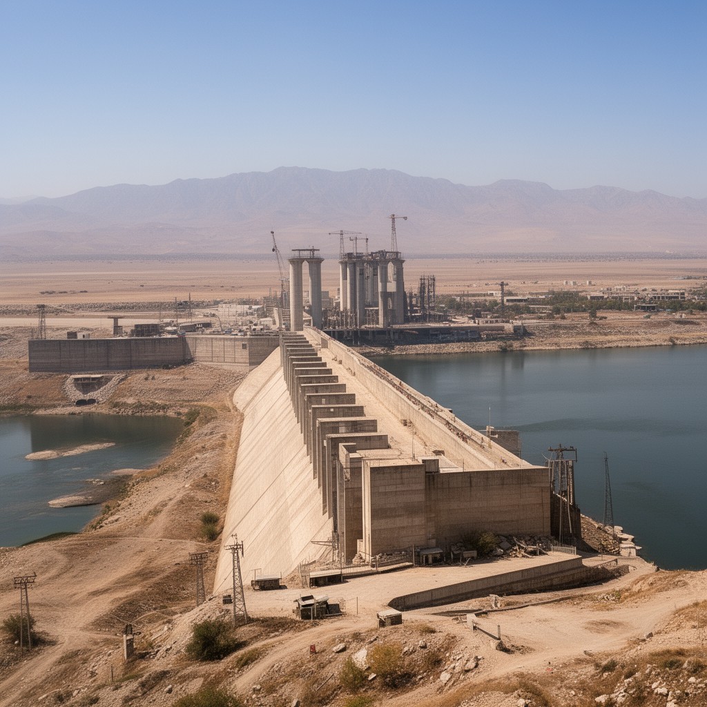AI-generated illustration of Tabqa Dam