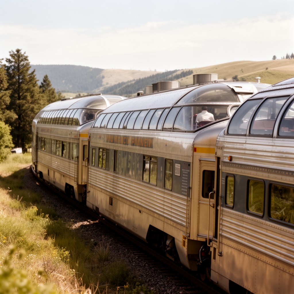 AI-generated illustration of Union Pacific dome cars