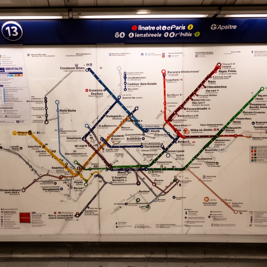 AI-generated illustration of Paris Metro line 13