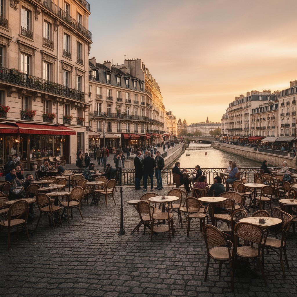 AI-generated illustration of Left Bank of the Seine
