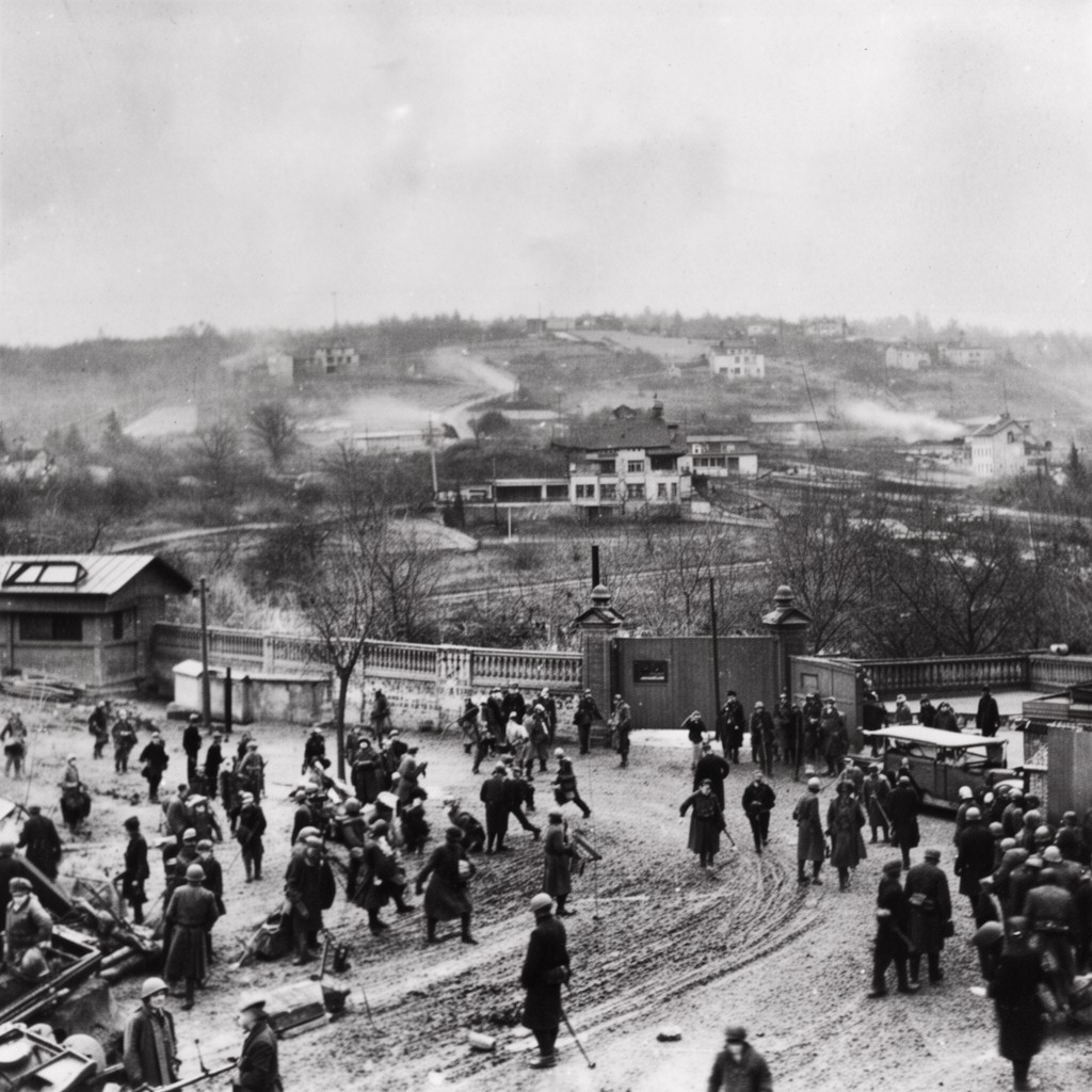 AI-generated illustration of Ziegenberg (near Bad Nauheim) in later war years