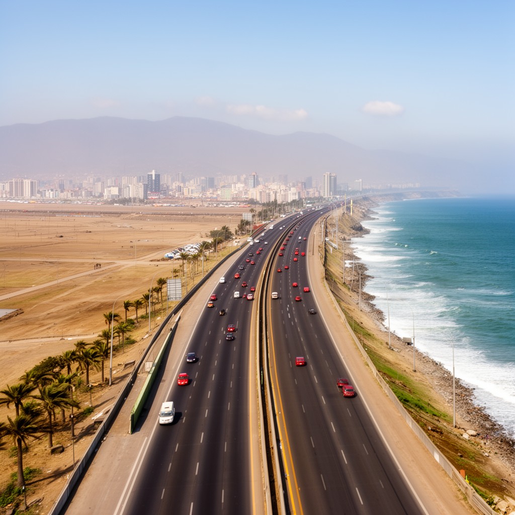AI-generated illustration of Costa Verde highway