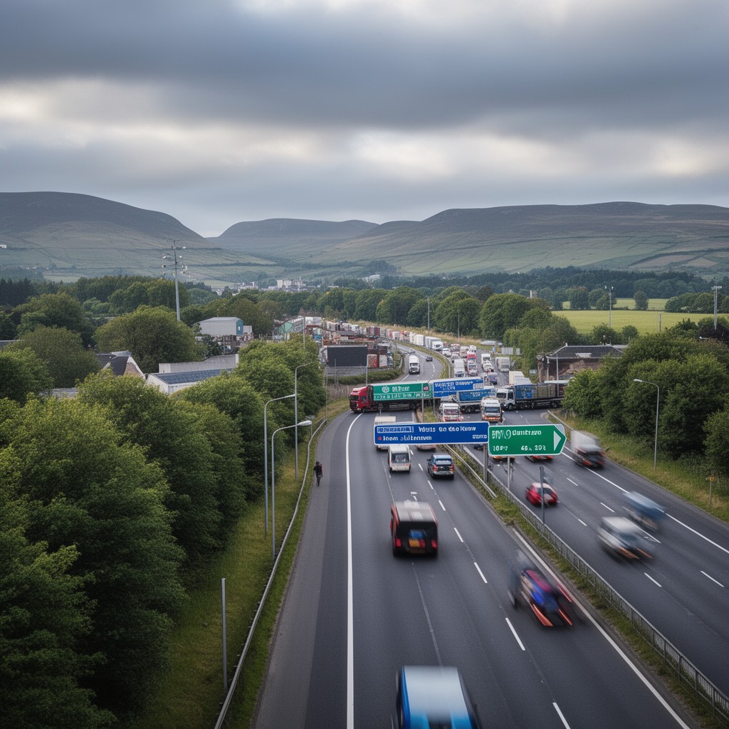 AI-generated illustration of M8 motorway