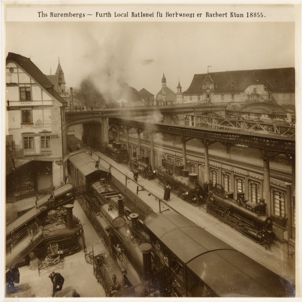 AI-generated illustration of Nuremberg–Fürth local railway (historical)