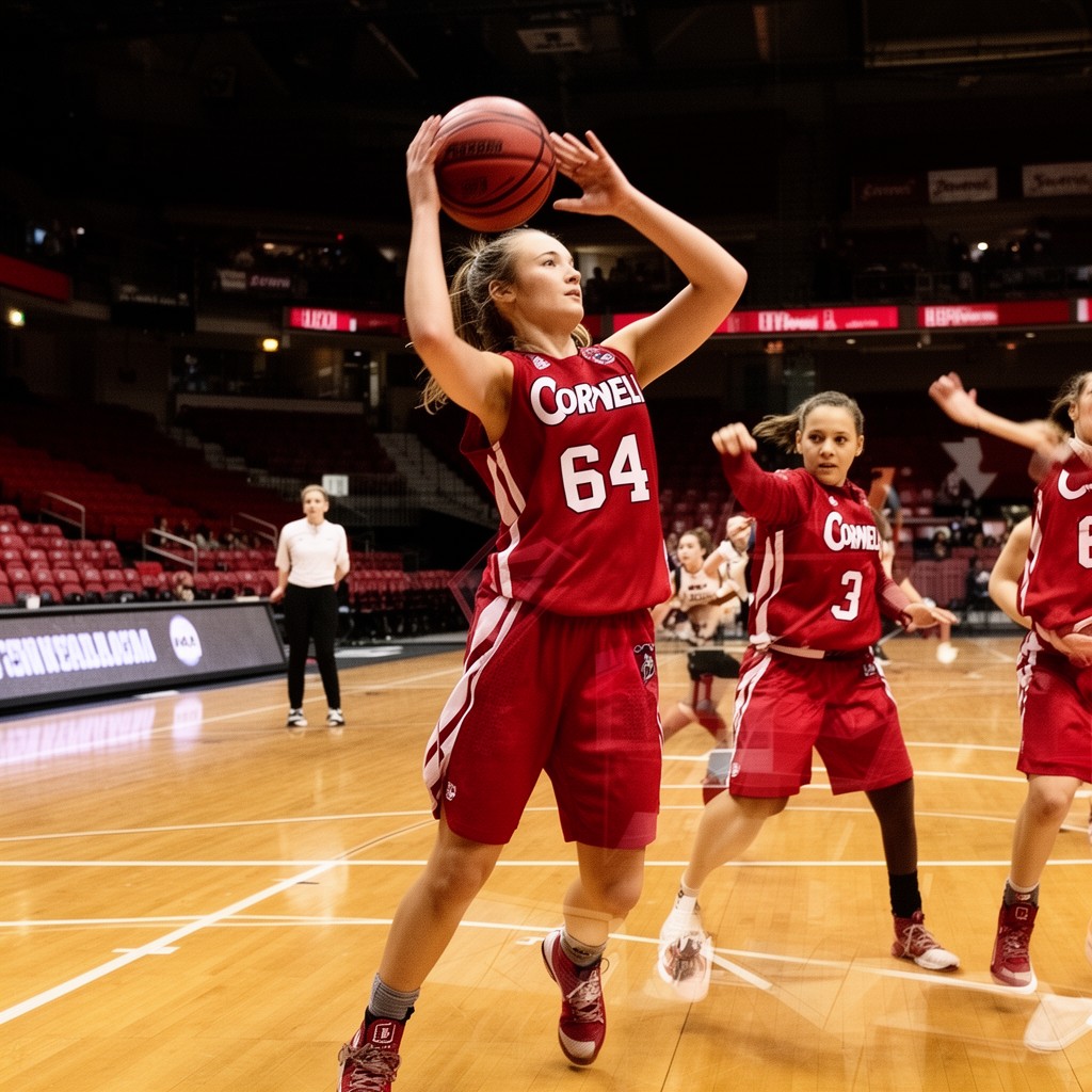 AI-generated illustration of Cornell Big Red women’s basketball