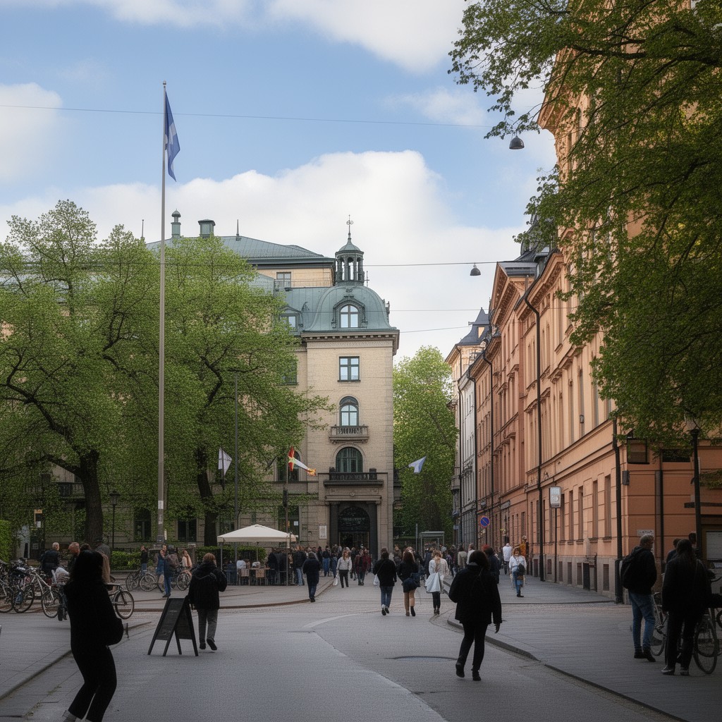 AI-generated illustration of Lilla Frescativägen, Stockholm