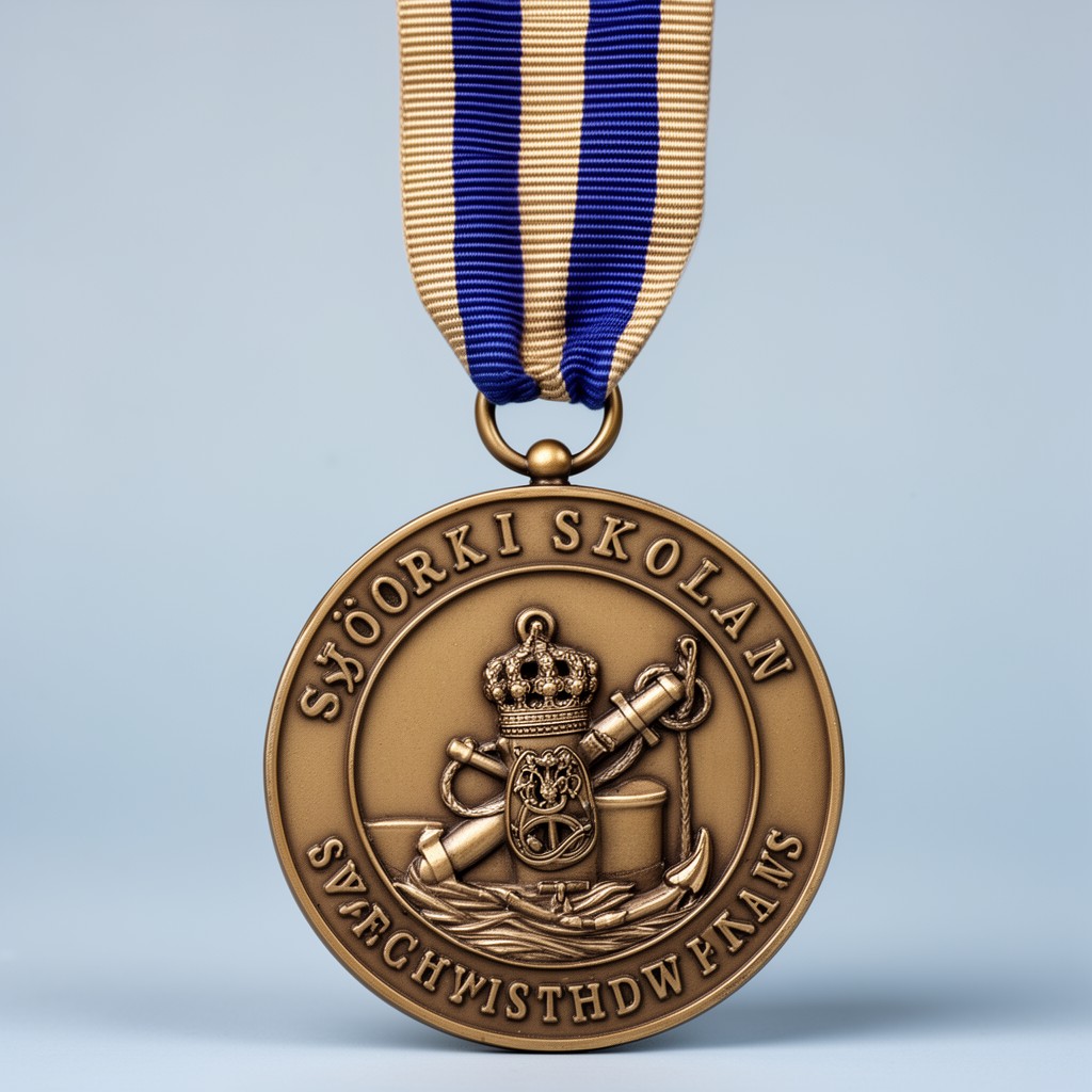 AI-generated illustration of Sjöökrigsskolans belöningsmedalj