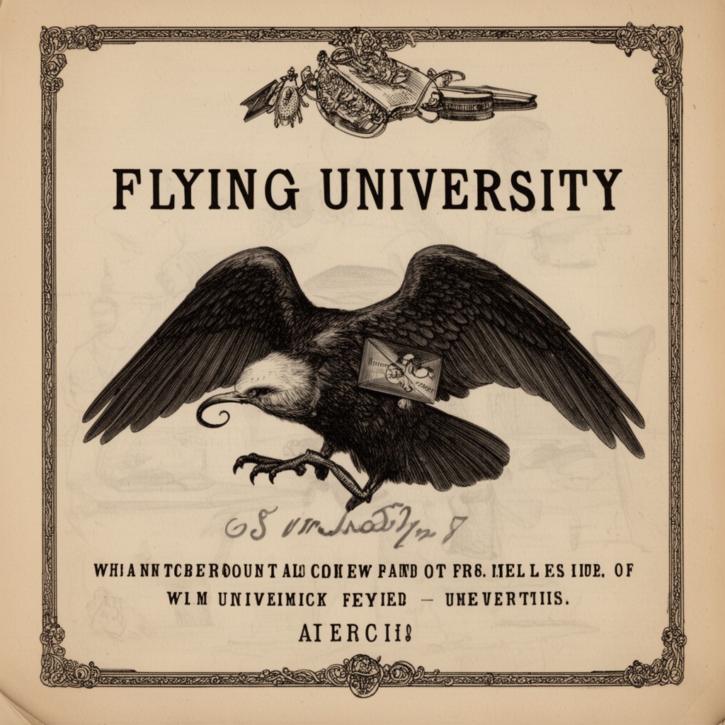 AI-generated illustration of Flying University
