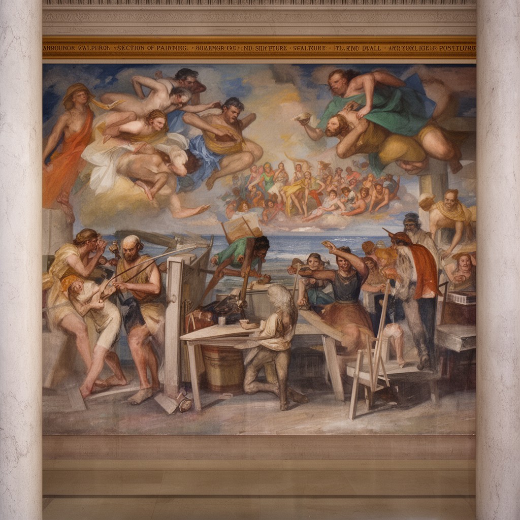 AI-generated illustration of Section of Painting and Sculpture