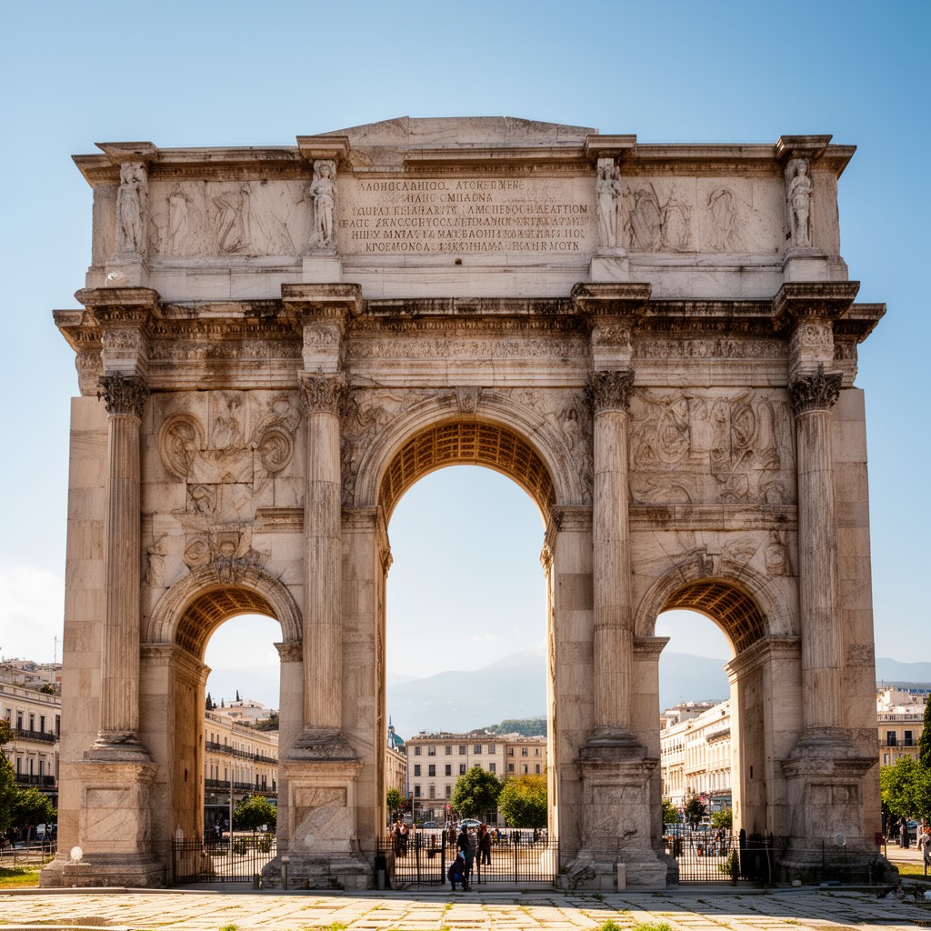 AI-generated illustration of Hadrian's Arch (Athens)