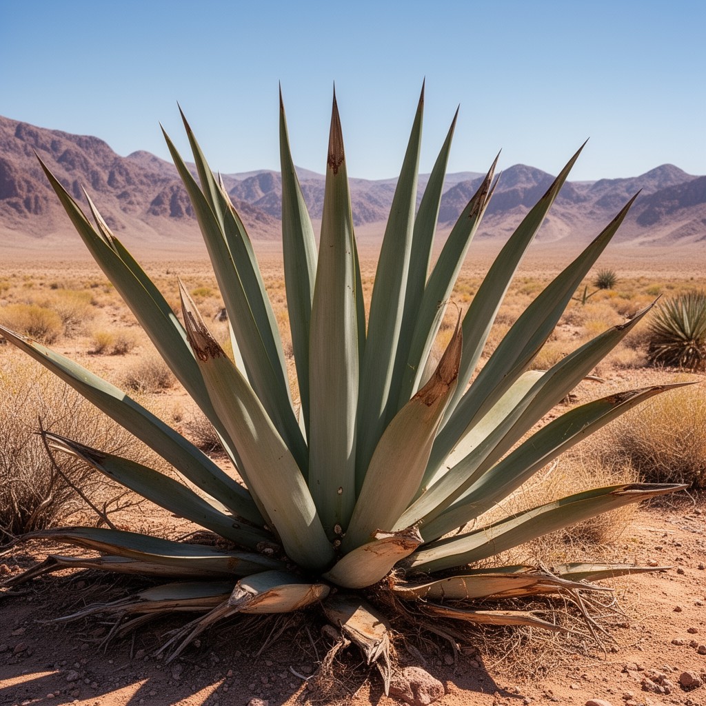 AI-generated illustration of Welwitschia mirabilis