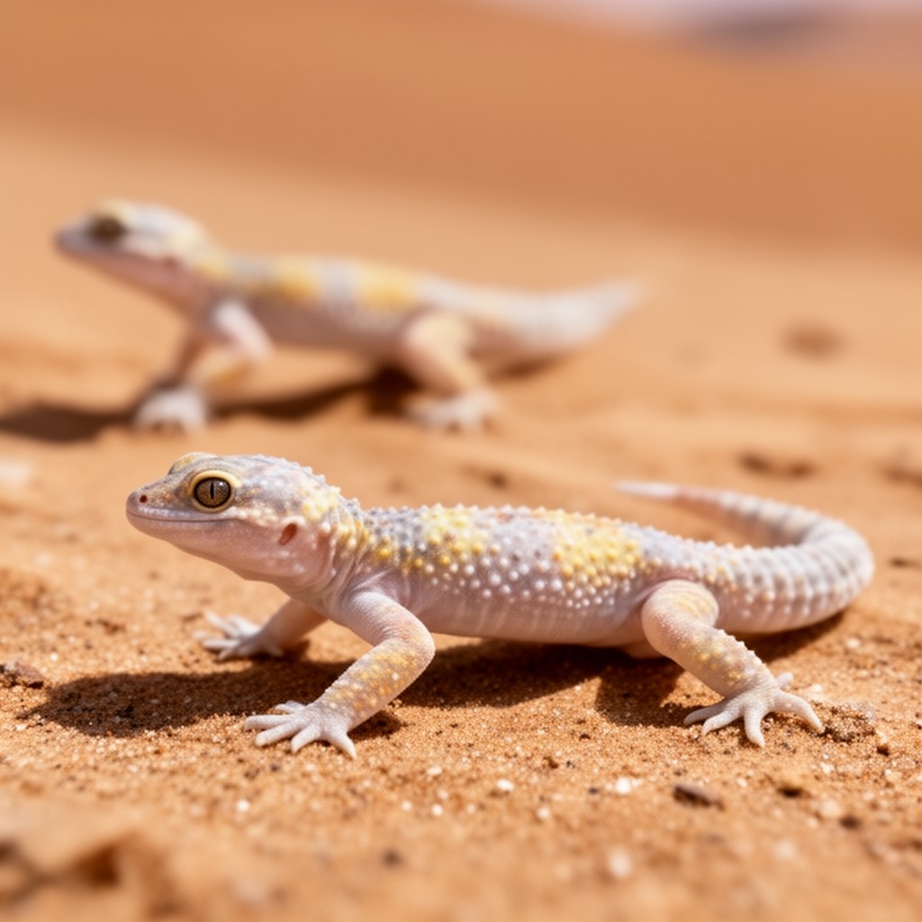 AI-generated illustration of Namib sand geckos