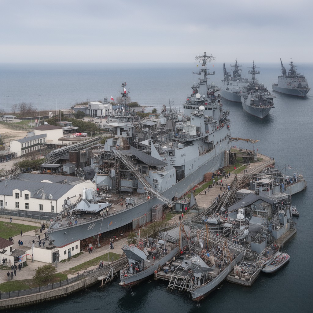 AI-generated illustration of Naval Base Świnoujście