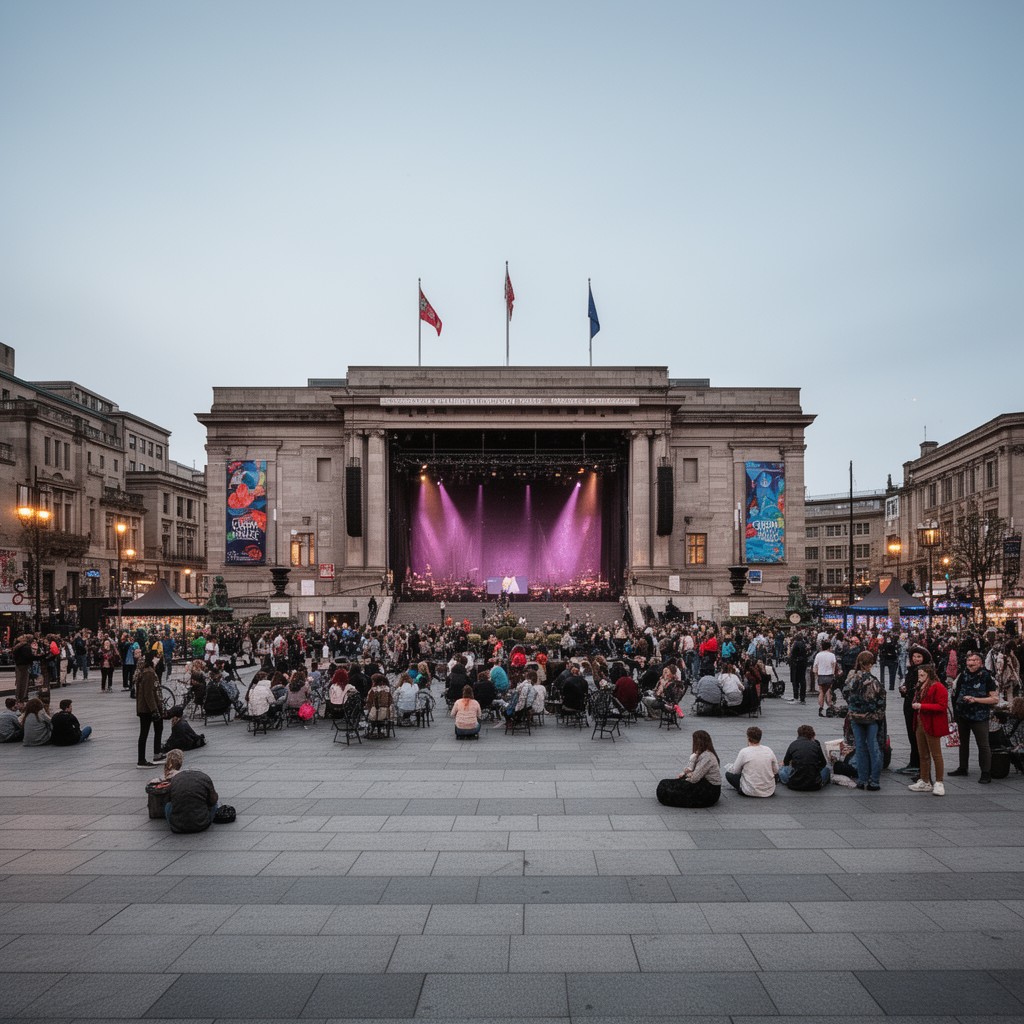 AI-generated illustration of Custom House Square