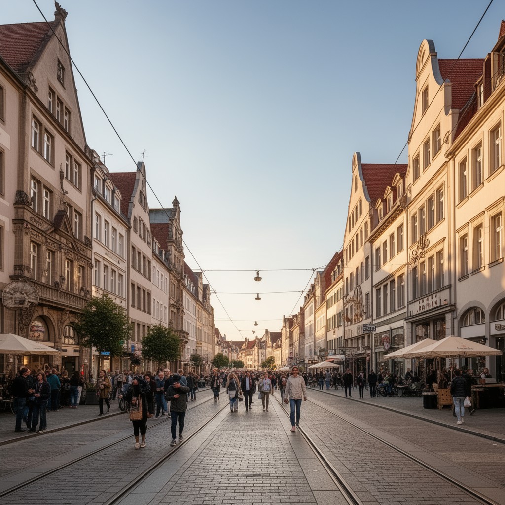 AI-generated illustration of Königstraße (Fürth)