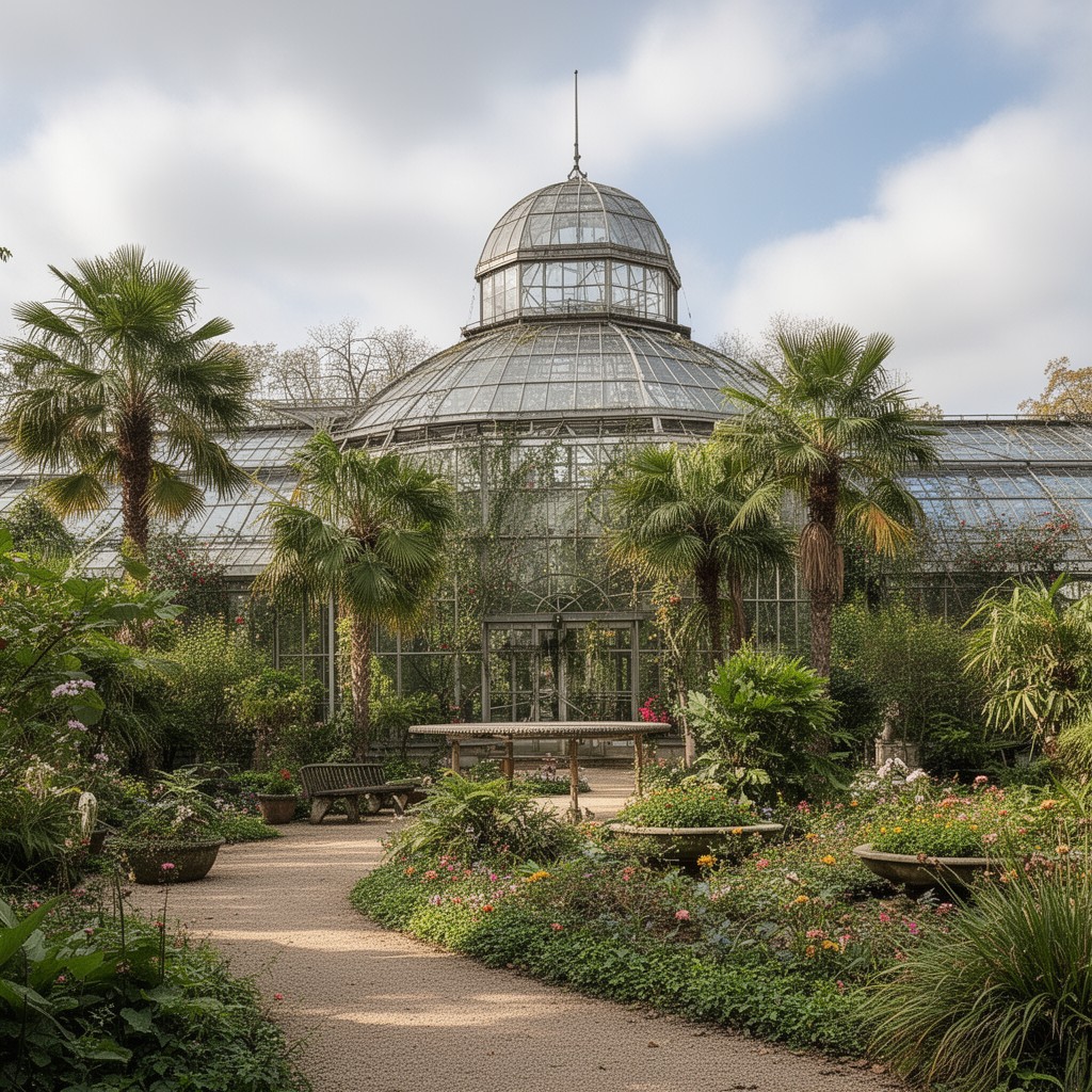 AI-generated illustration of Palm House in Źródliska Park