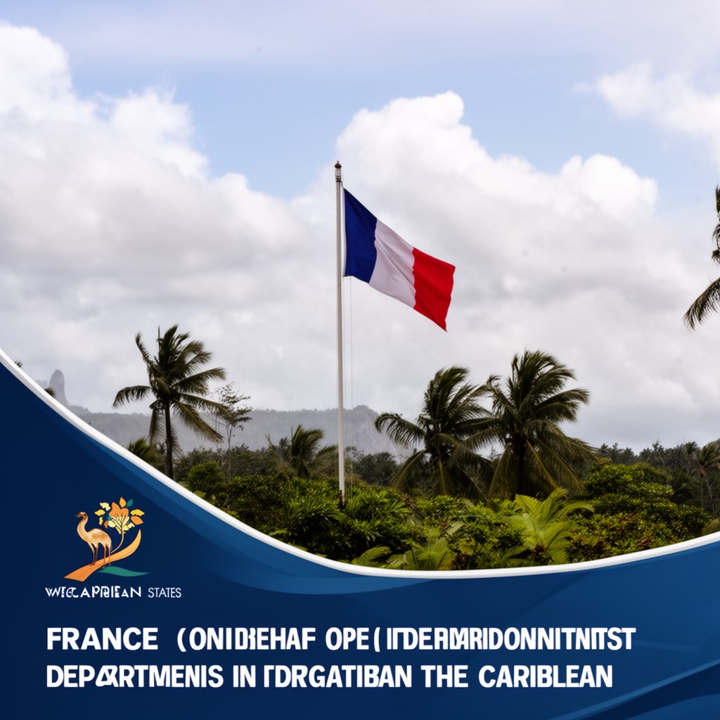 AI-generated illustration of France (on behalf of French overseas departments in the Caribbean)
