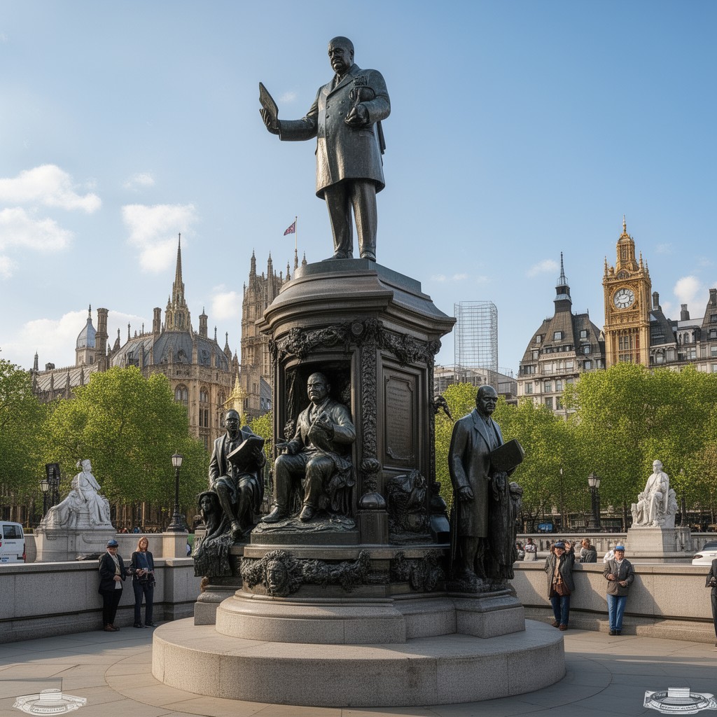 AI-generated illustration of Statue of Winston Churchill, Parliament Square