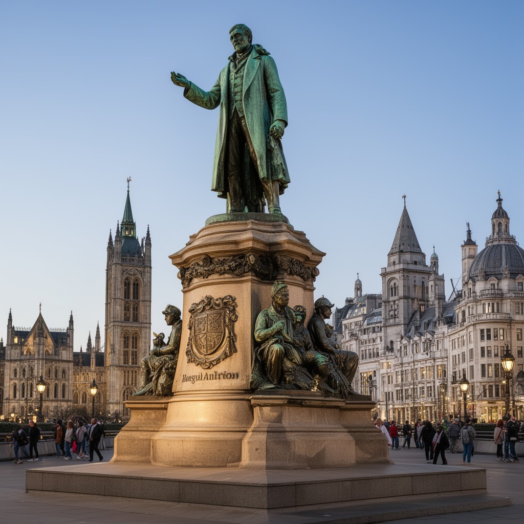 AI-generated illustration of Statue of Jan Smuts, Parliament Square