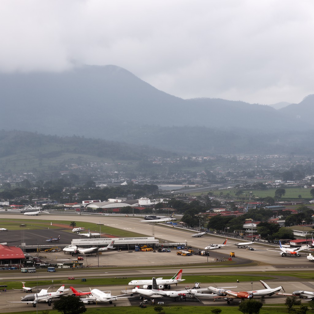 AI-generated illustration of Ilopango International Airport (military and general aviation)