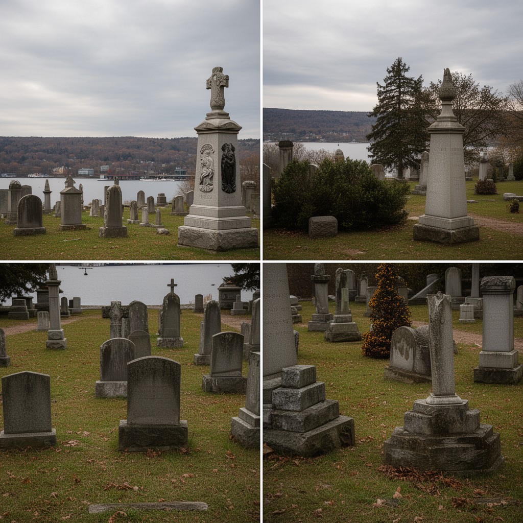AI-generated illustration of Lakeview Cemetery, Burlington, Vermont