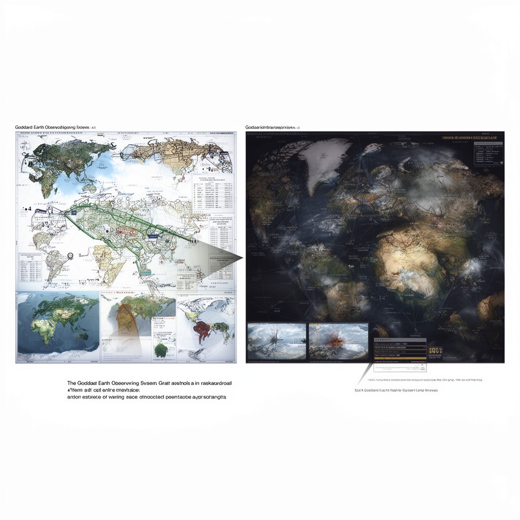 AI-generated illustration of Goddard Earth Observing System models