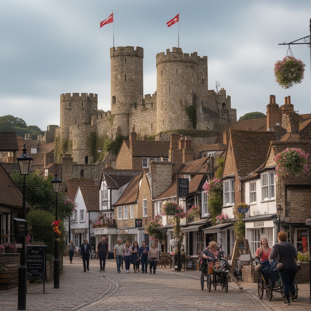 AI-generated illustration of Lewes, East Sussex