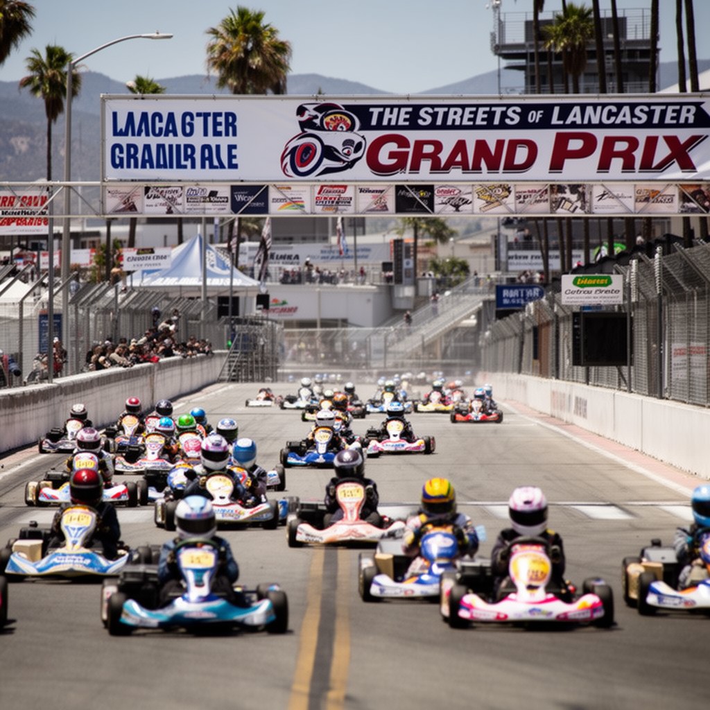 AI-generated illustration of Streets of Lancaster Grand Prix (kart race)