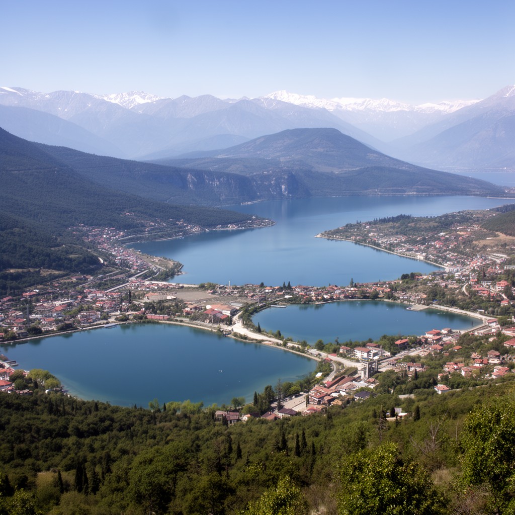 AI-generated illustration of Lake Ohrid