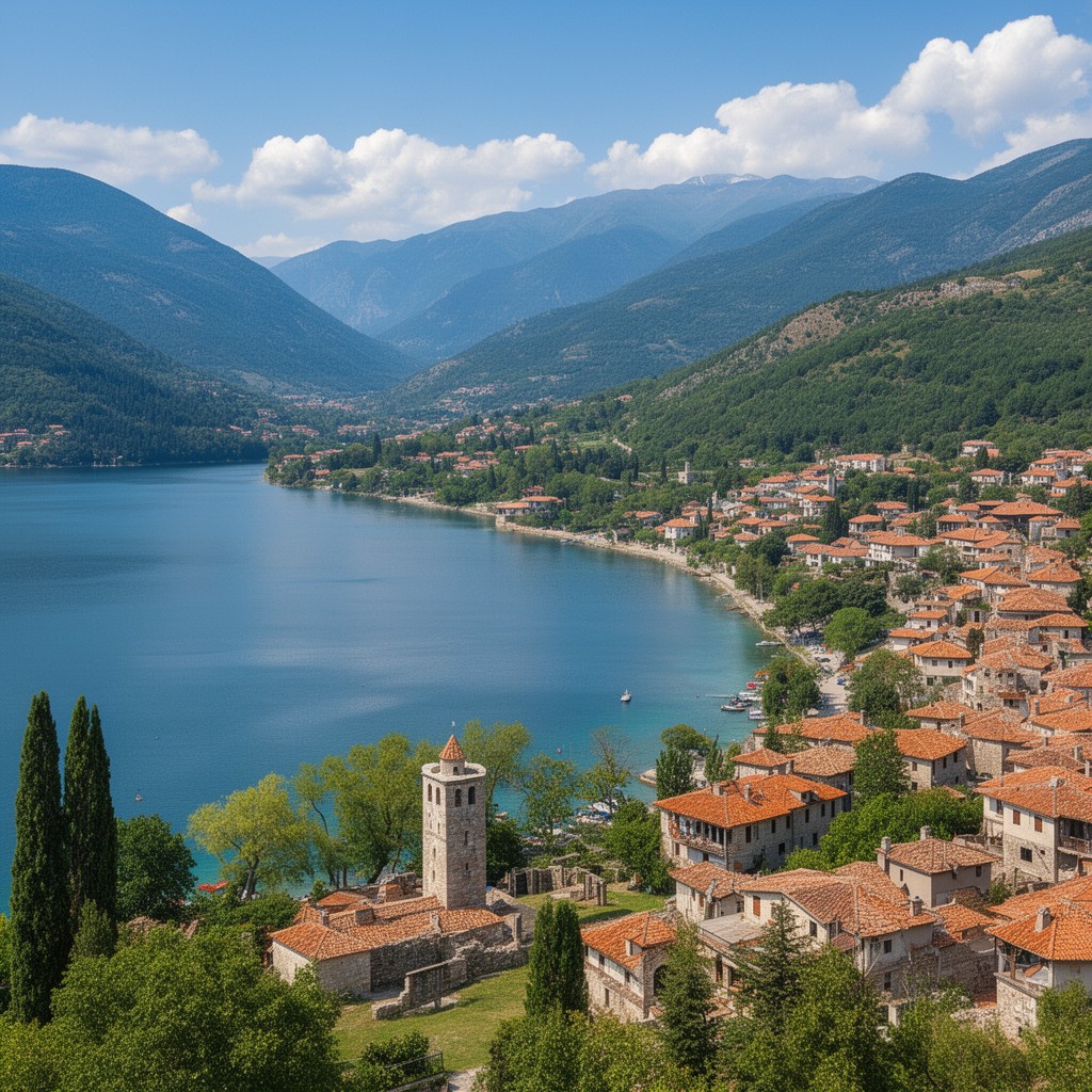 AI-generated illustration of Natural and Cultural Heritage of the Ohrid region