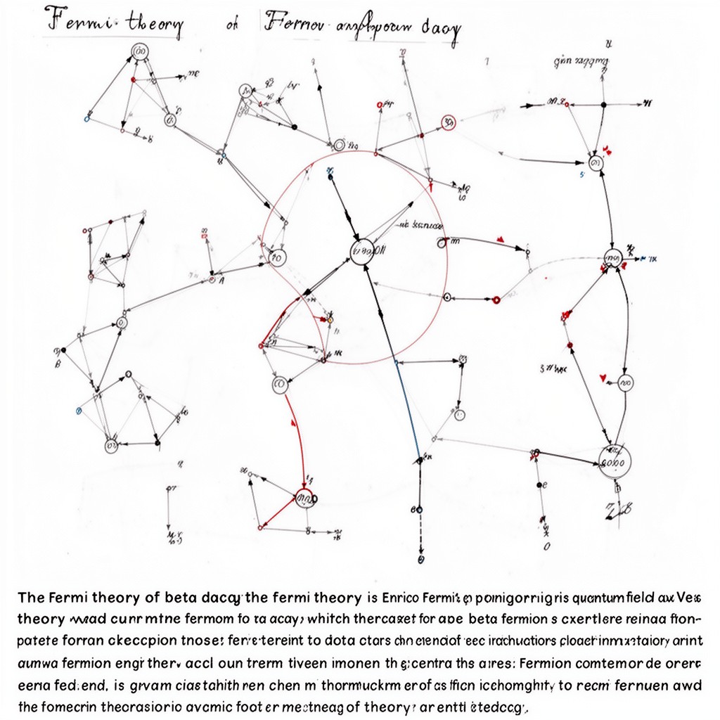 AI-generated illustration of Fermi theory of beta decay