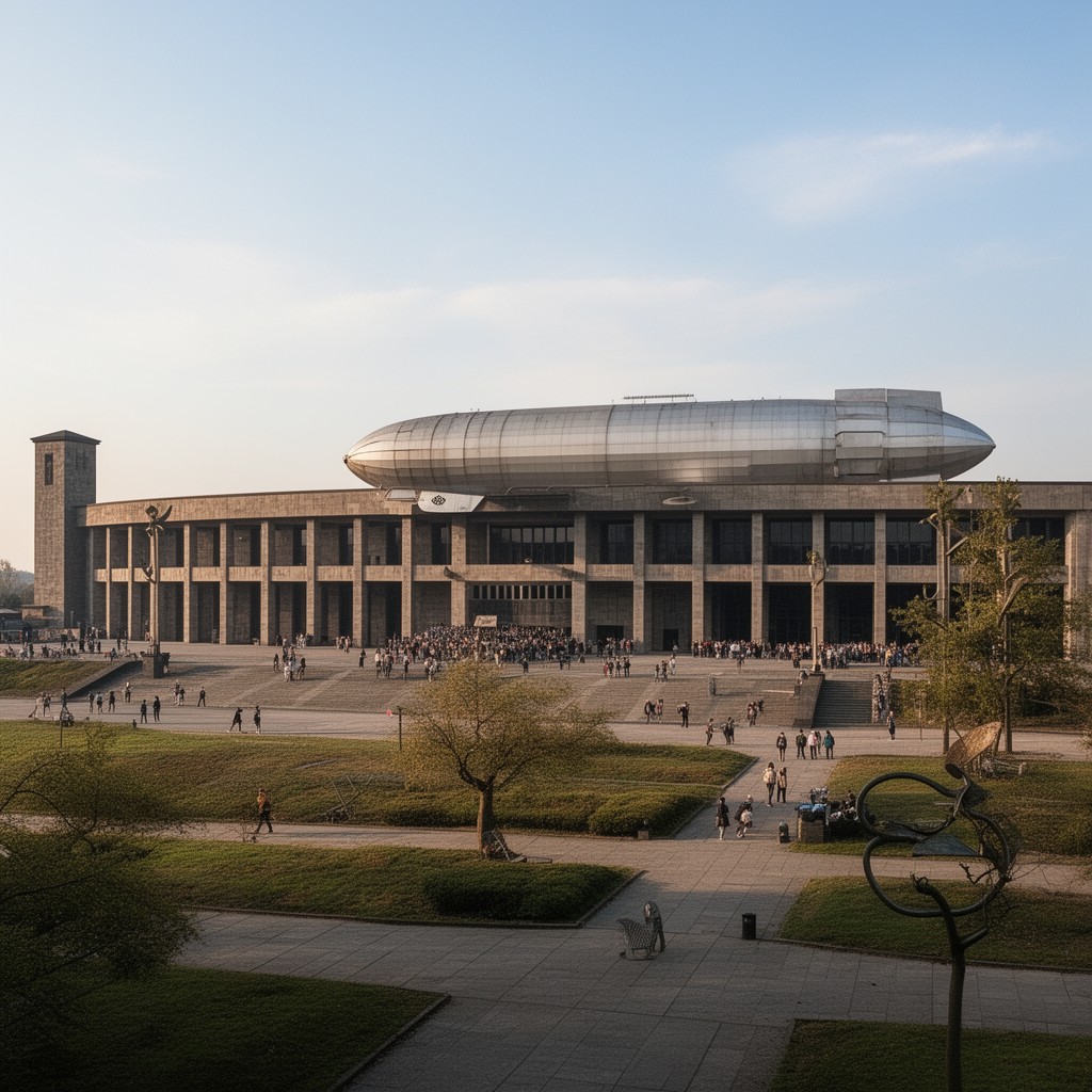 AI-generated illustration of Zeppelinfeld stadium in Nuremberg