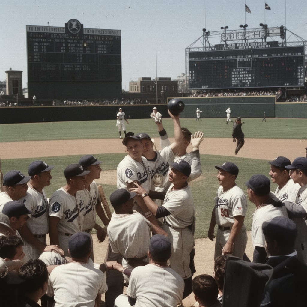 AI-generated illustration of 1951 National League tie-breaker playoff