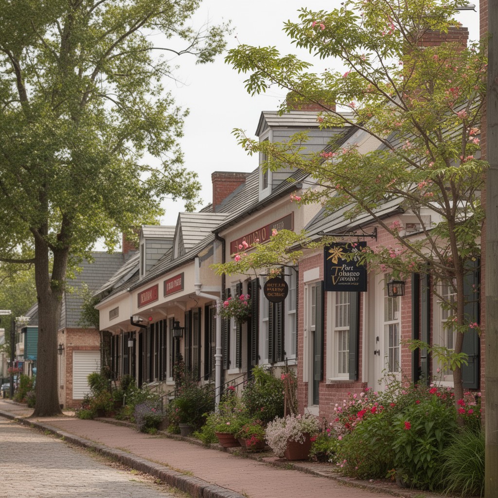 AI-generated illustration of Port Tobacco Village, Maryland