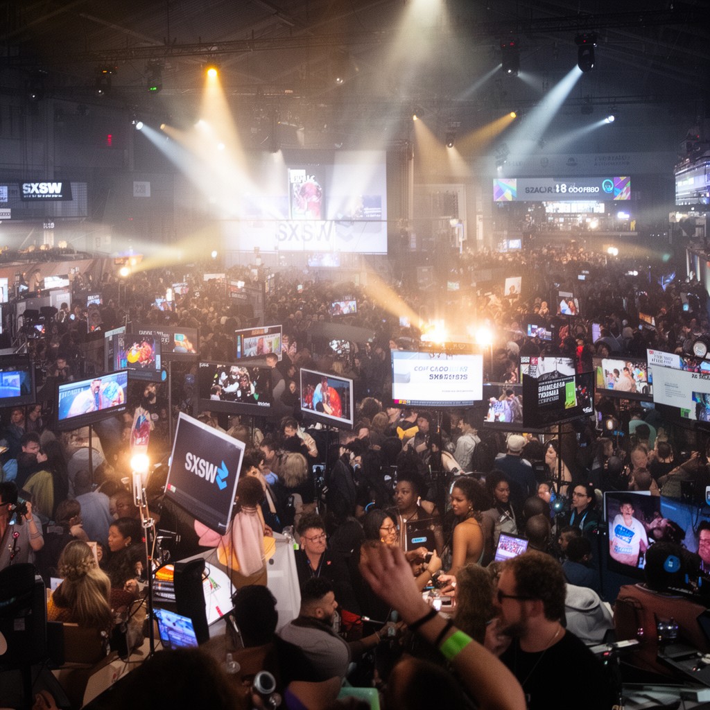 AI-generated illustration of SXSW festival