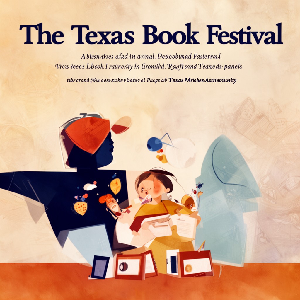 AI-generated illustration of Texas Book Festival