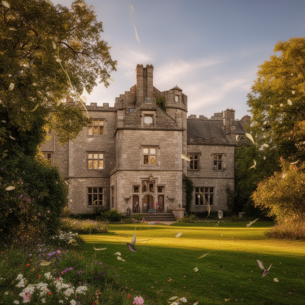 AI-generated illustration of Bracebridge Hall; or, The Humorists