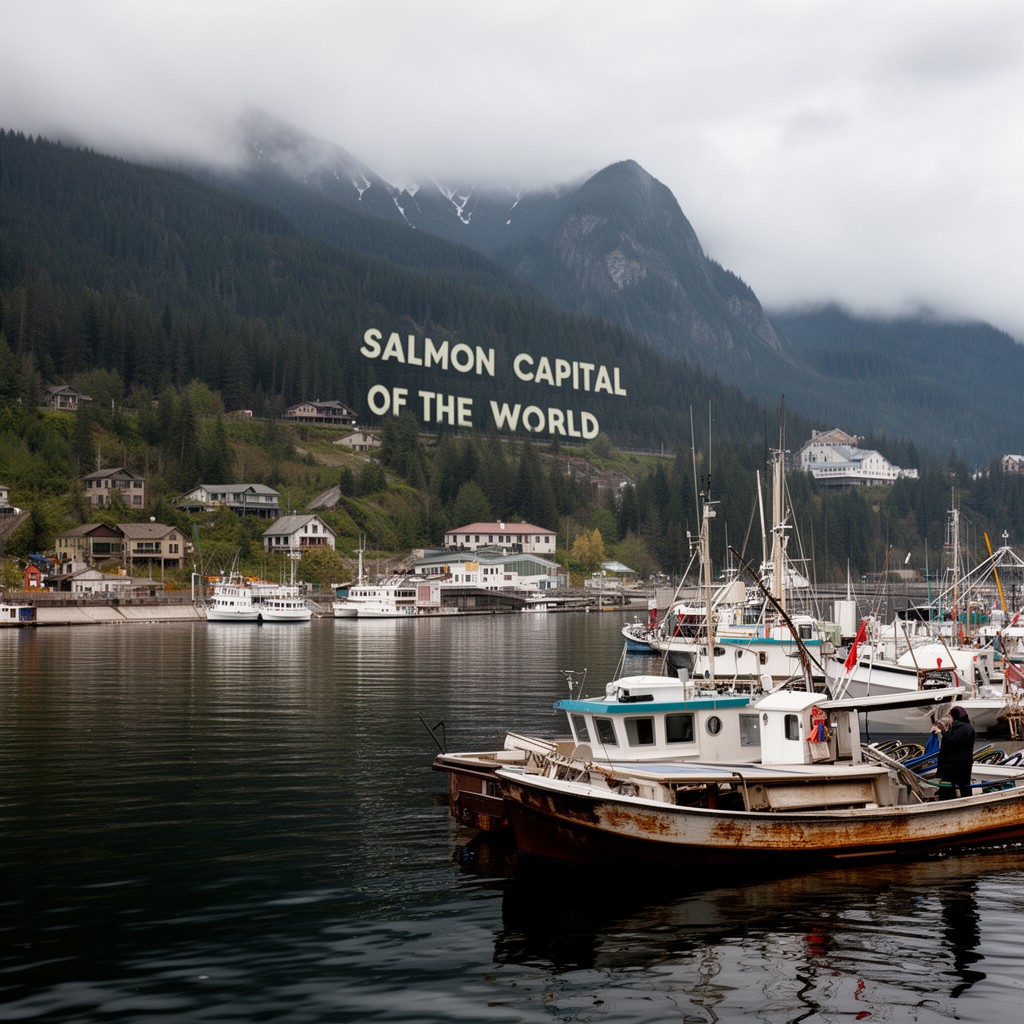 AI-generated illustration of Salmon Capital of the World