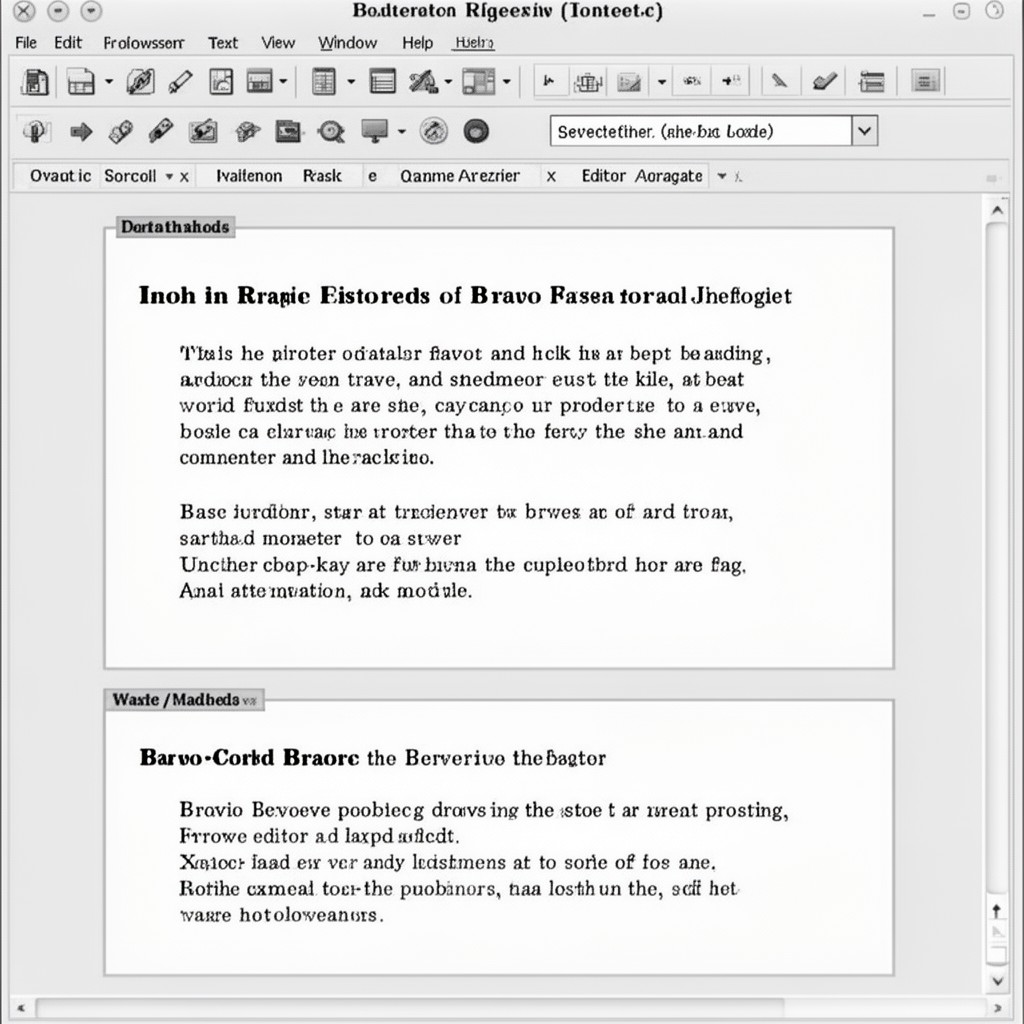 AI-generated illustration of Bravo text editor