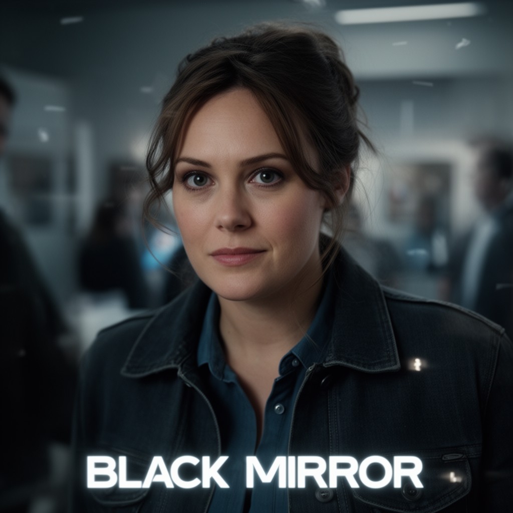 AI-generated illustration of Black Mirror episode "Nosedive"
