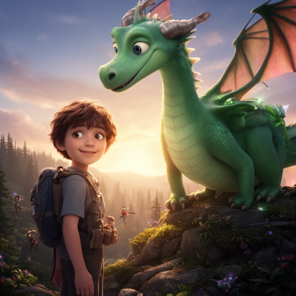 AI-generated illustration of Pete's Dragon