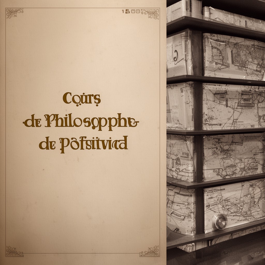 AI-generated illustration of Cours de philosophie positive