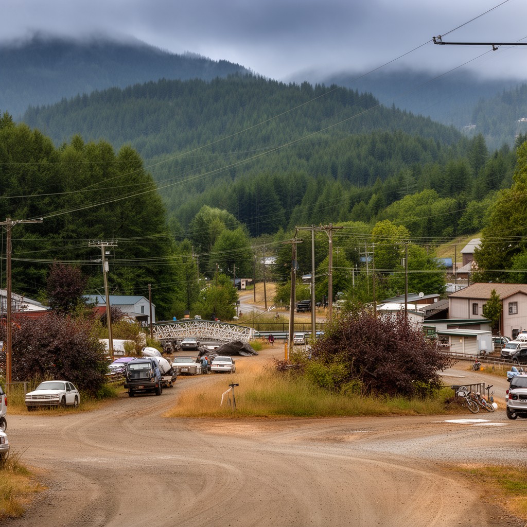 AI-generated illustration of Vernonia, Oregon
