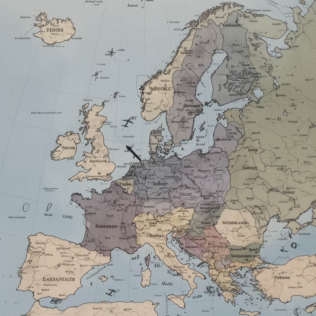 AI-generated illustration of Northwest Europe