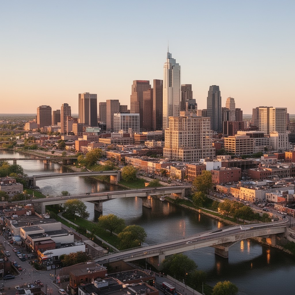 AI-generated illustration of Omaha, Nebraska