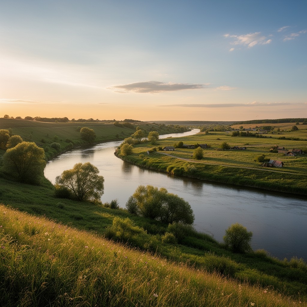 AI-generated illustration of Sura River